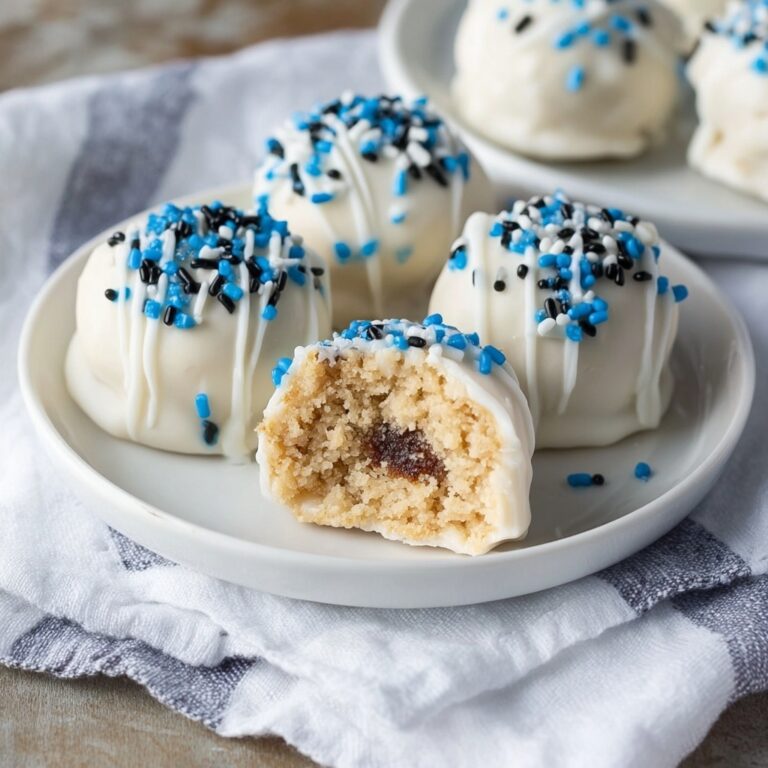 Rice Krispie Snowballs with Reese’s Minis and White Chocolate Coating Recipe