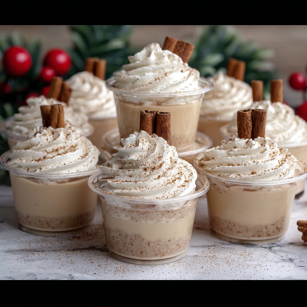 Eggnog Whiskey Gelatin Shots Recipe - Recipe Image
