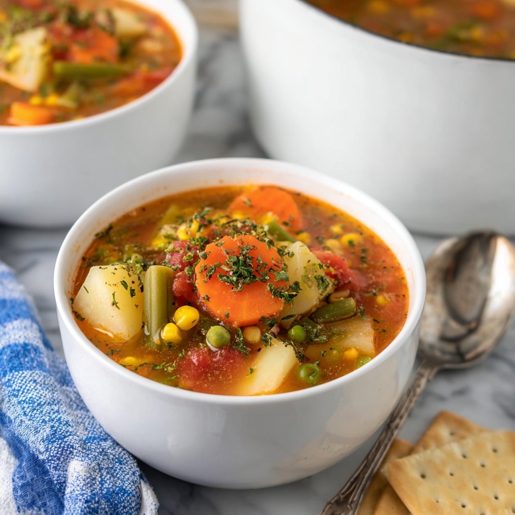 Hearty Vegetable Soup with Potatoes and Green Beans Recipe - Recipe Image