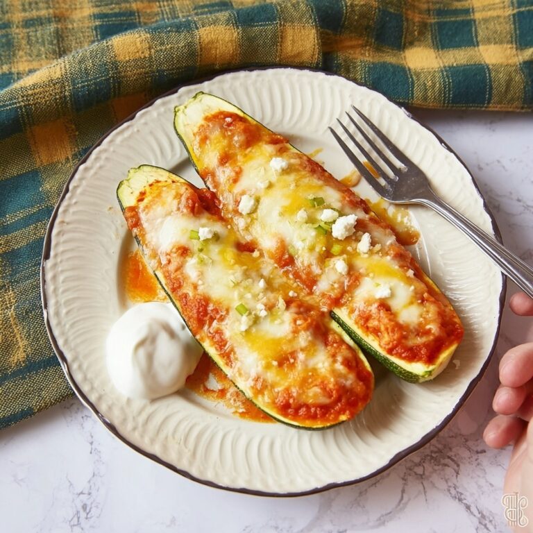 Buffalo Chicken Zucchini Boats Recipe