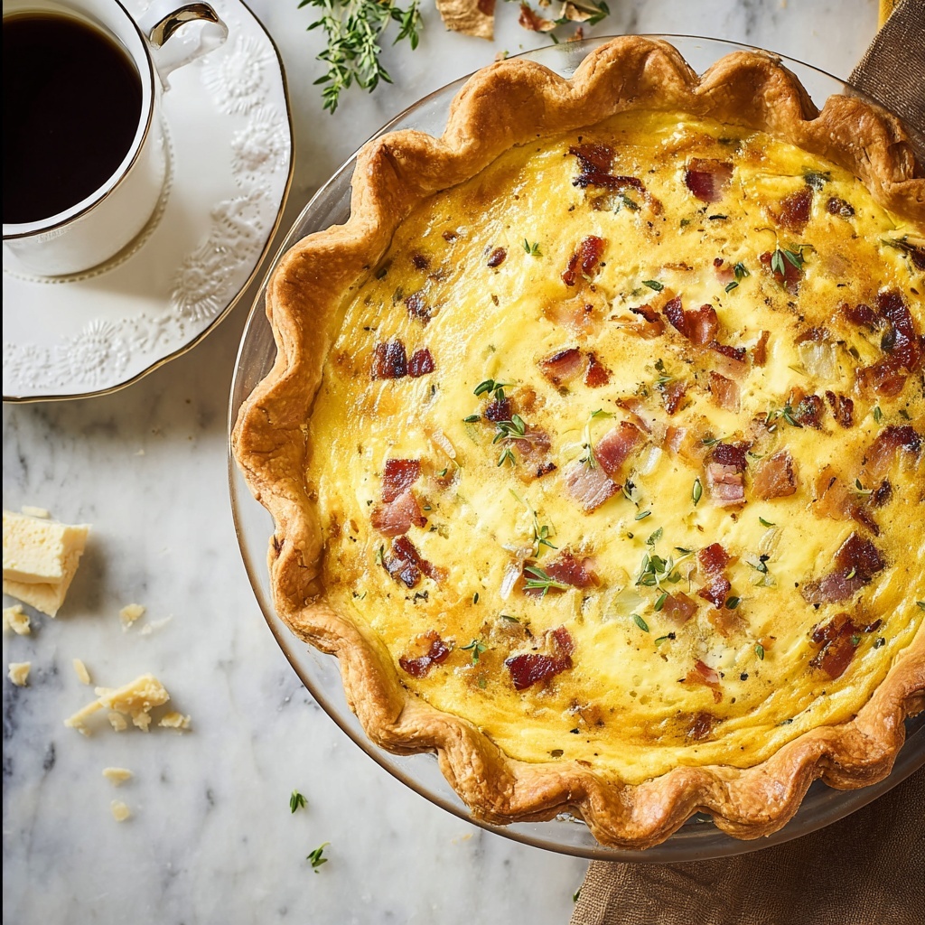 Easy Bacon and Blue Cheese Quiche Recipe - Recipe Image