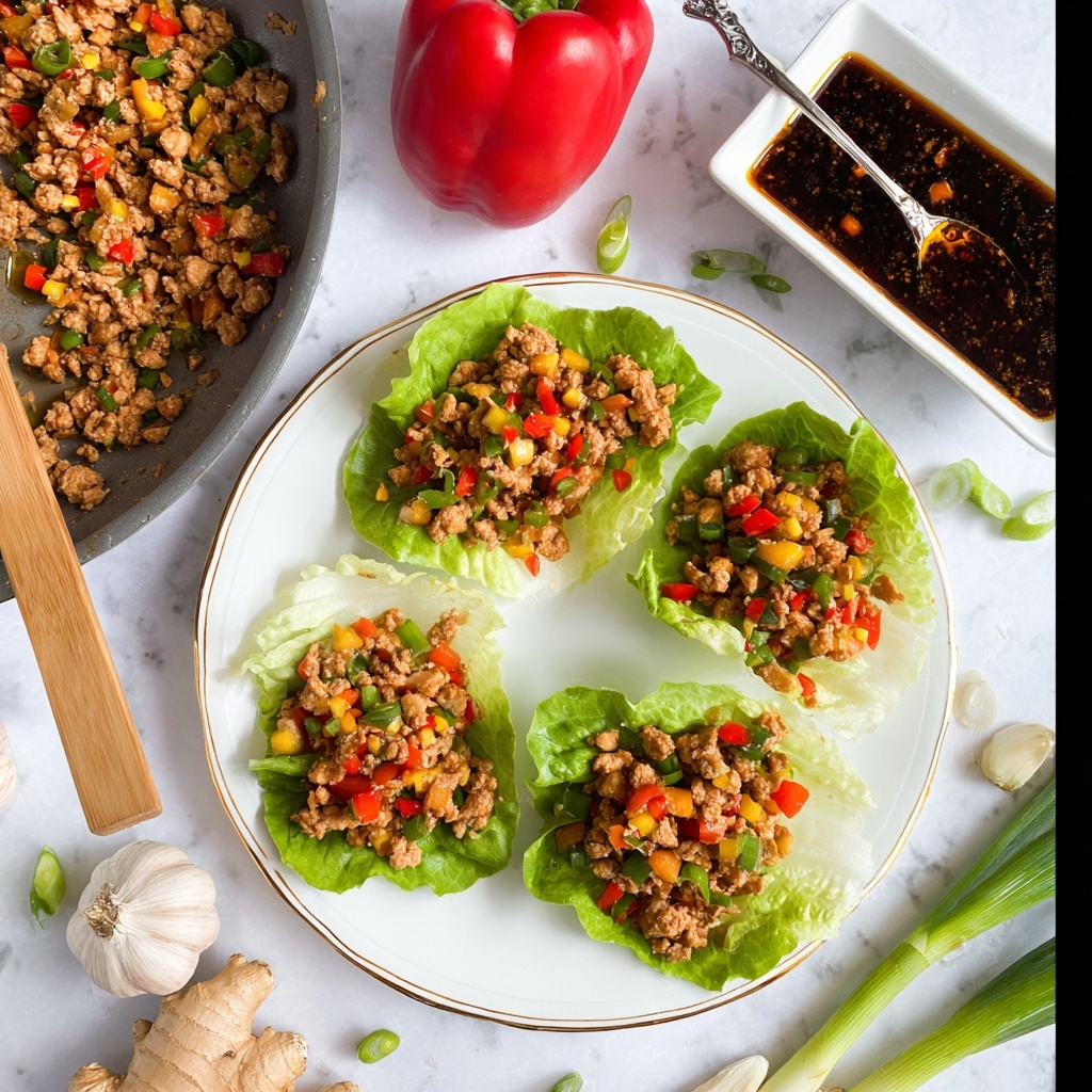 Spicy Chicken Lettuce Wraps with Hoisin and Ginger Recipe - Recipe Image
