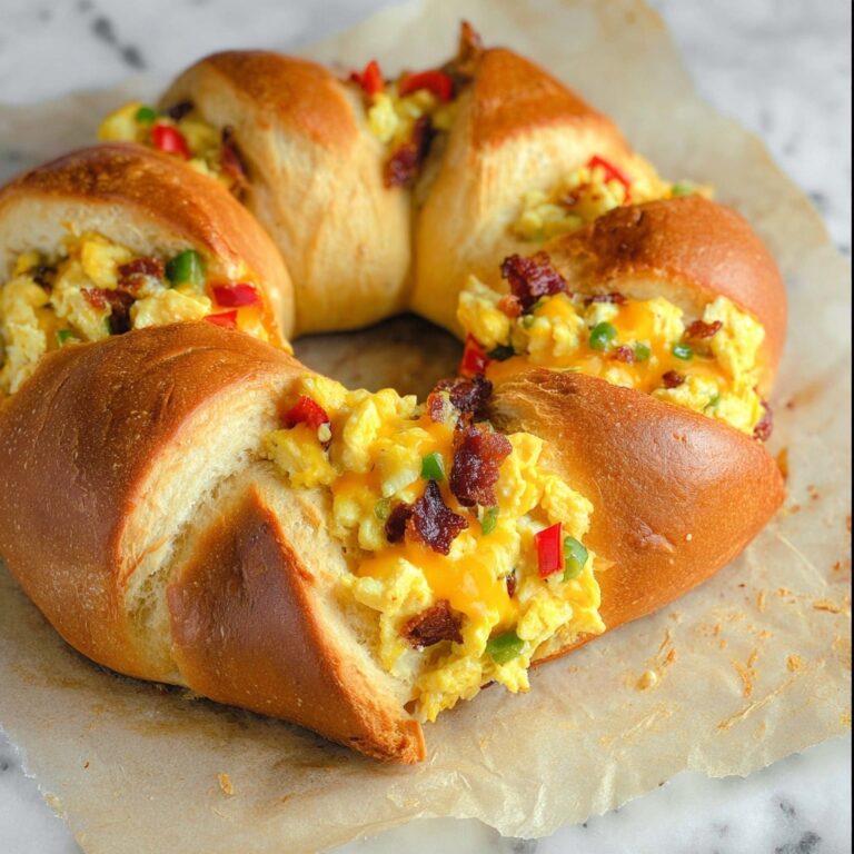 Breakfast Crescent Ring with Bacon, Eggs, and Cheddar Recipe