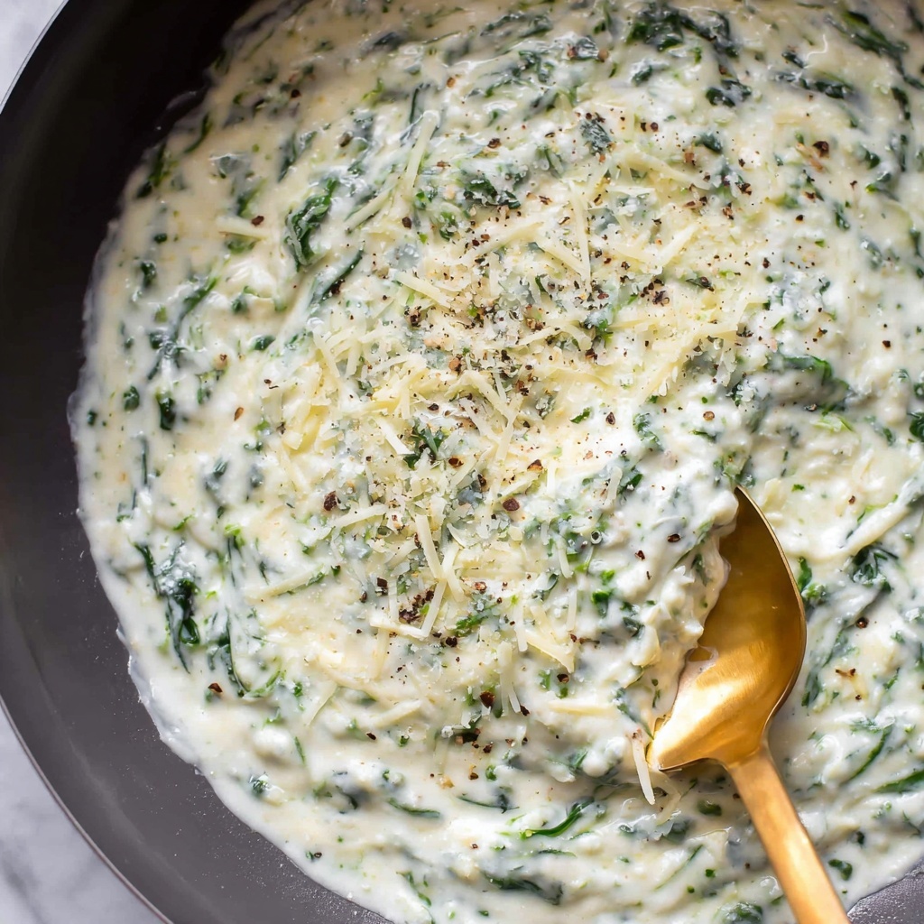 Creamed Spinach with Mozzarella, Provolone, and Parmesan Recipe - Recipe Image