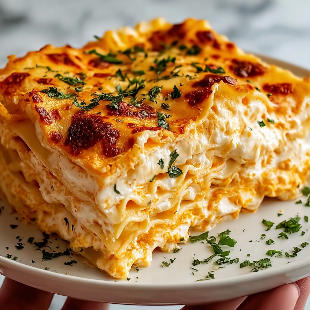 Cheesy Buffalo Ranch Chicken Lasagna Recipe - Recipe Image