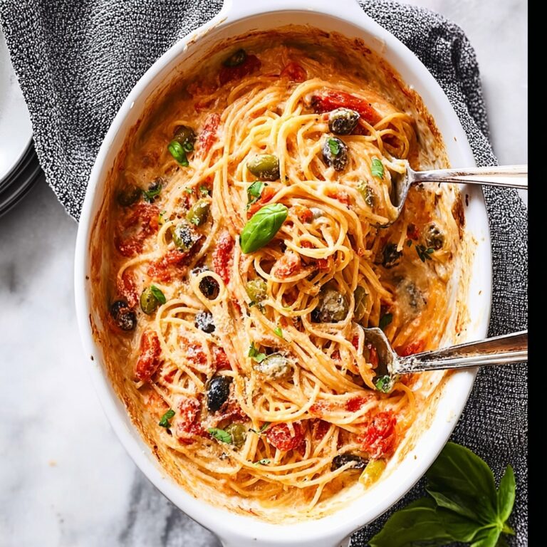 Baked Feta Pasta with Olives and Capers Recipe