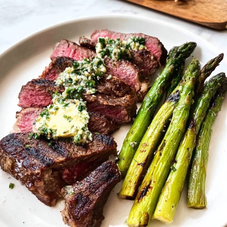 Air Fryer Steak with Garlic Herb Butter Recipe