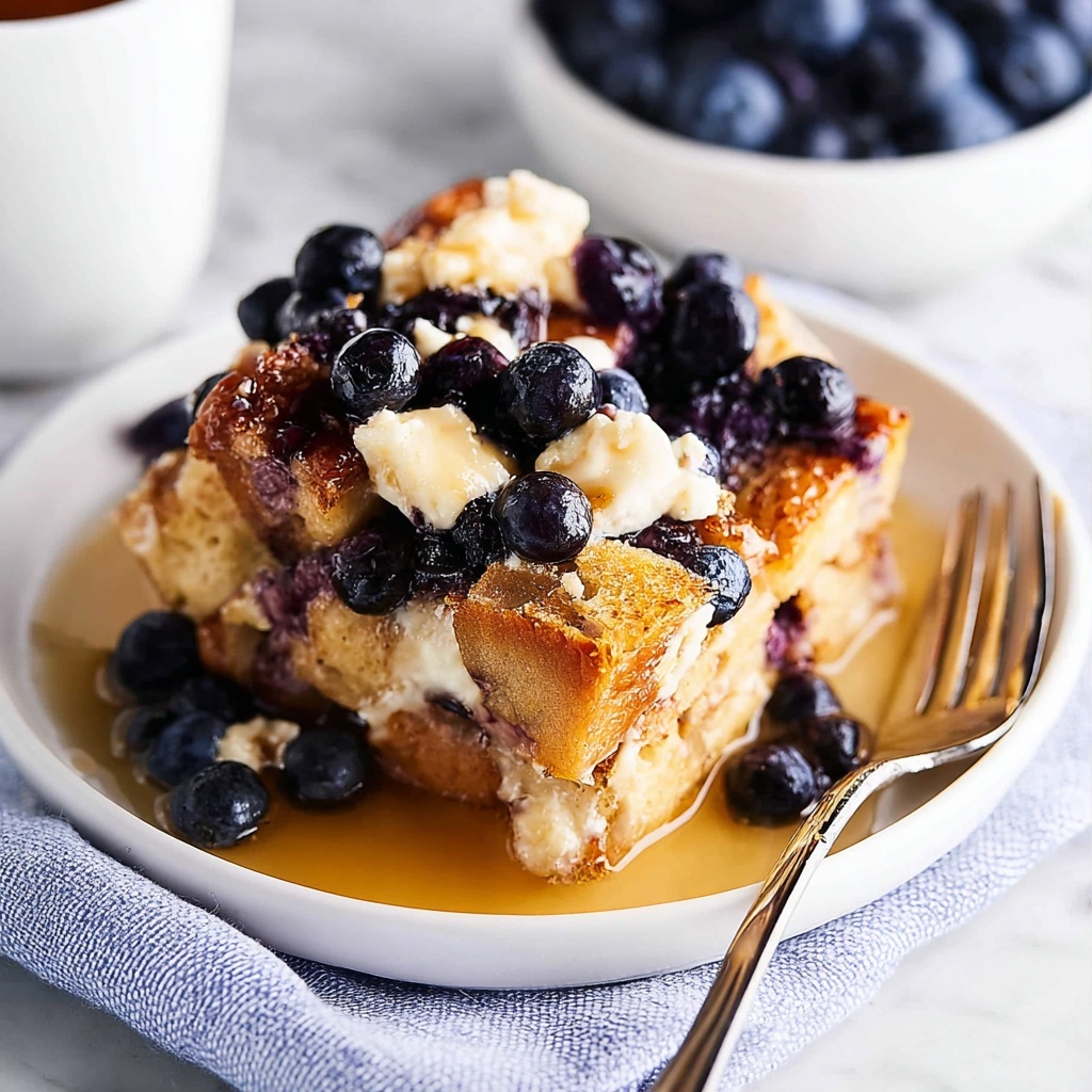 Streusel Topped Blueberry French Toast Casserole Recipe - Recipe Image