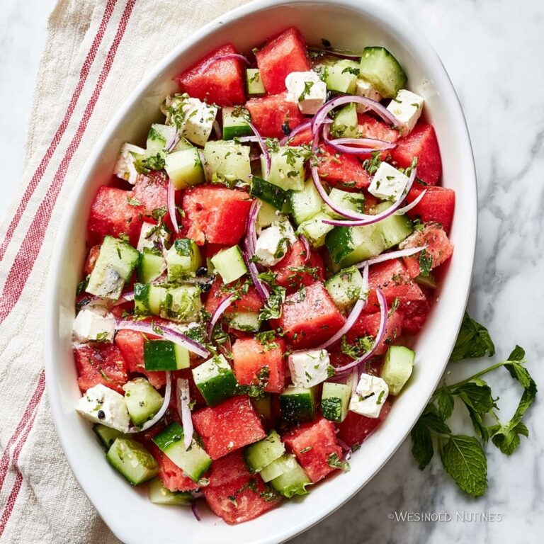 Watermelon Salad with Feta Cheese and Fresh Herbs Recipe