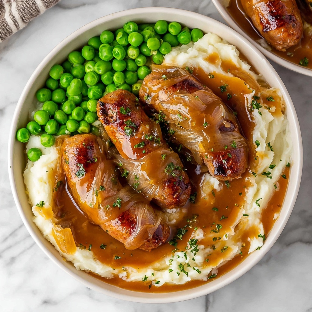 Bangers and Mash with Onion Gravy Recipe - Recipe Image