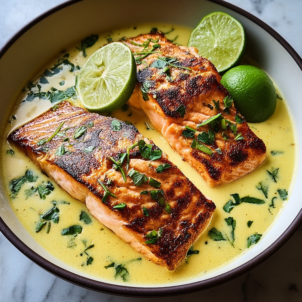 Poached Salmon in Coconut Lime Sauce Recipe - Recipe Image