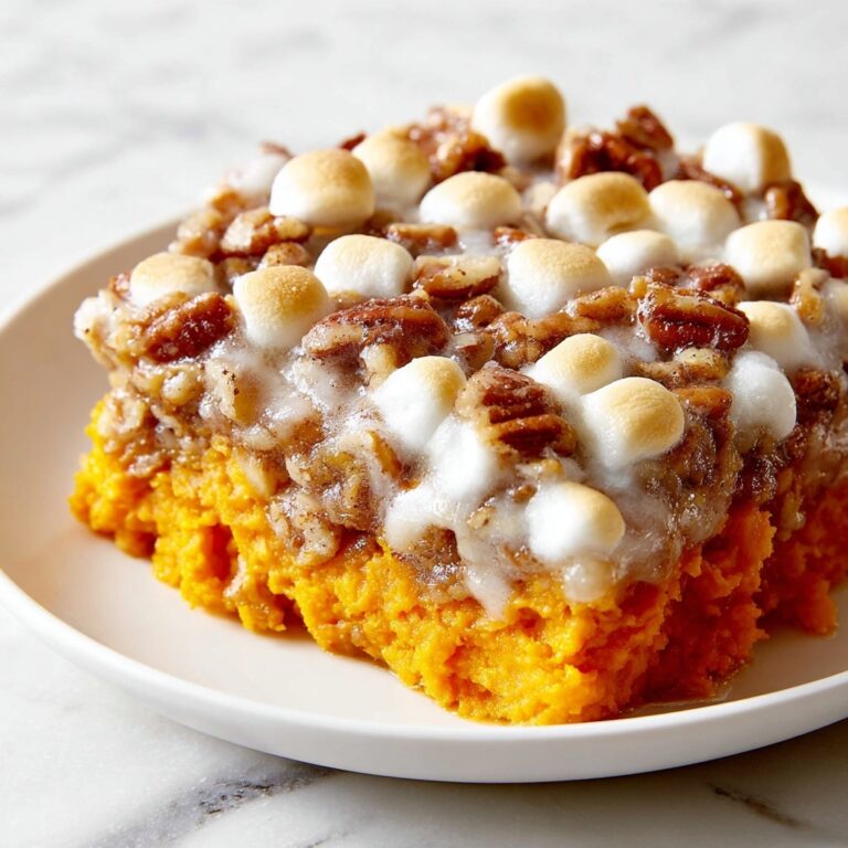 Sweet Potato Casserole with Marshmallows and Pecans Recipe