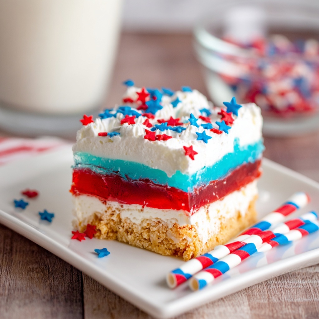 Red, White, and Blue Jello Lush Recipe - Recipe Image