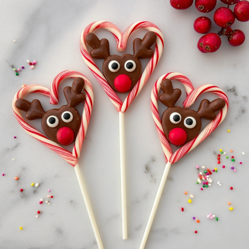 Candy Cane Reindeer Pops Recipe - Recipe Image
