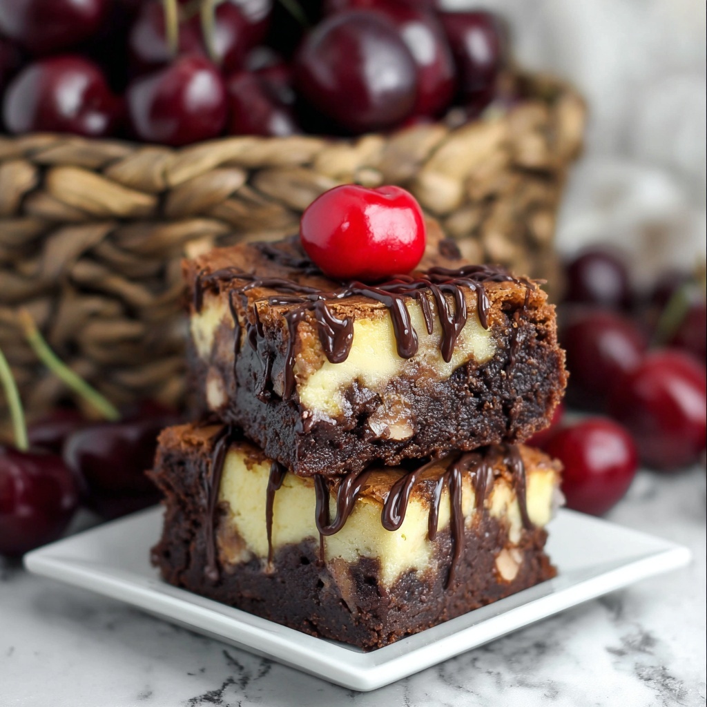Cherry Pie Brownie Cheesecake Bars Recipe - Recipe Image