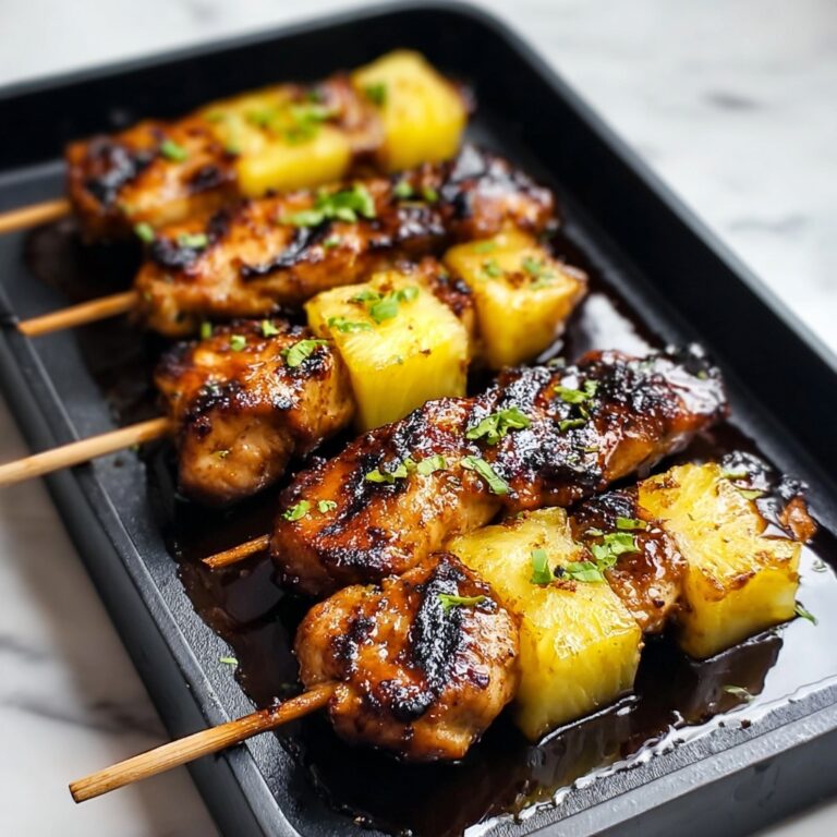 Irresistibly Grilled BBQ Pineapple Chicken Kabobs Recipe