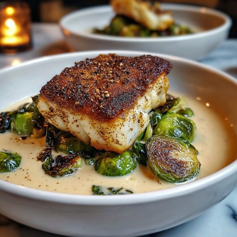 Lemon Garlic Butter Cod Bowls with Roasted Brussels Sprouts Recipe