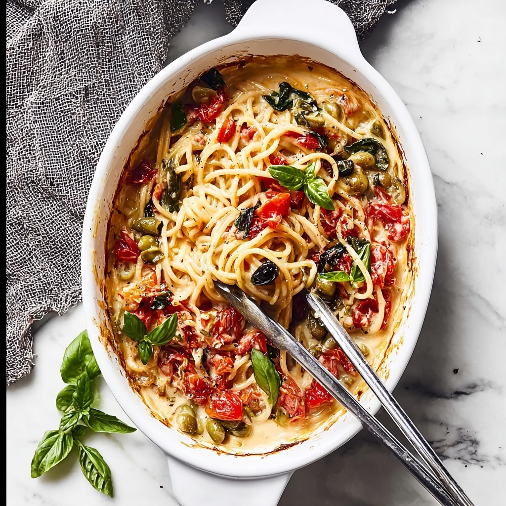 Baked Feta Pasta with Olives and Capers Recipe - Recipe Image