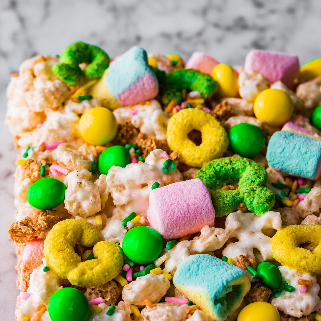 Leprechaun Bait: Green & Gold White Chocolate Snack Mix Recipe - Recipe Image