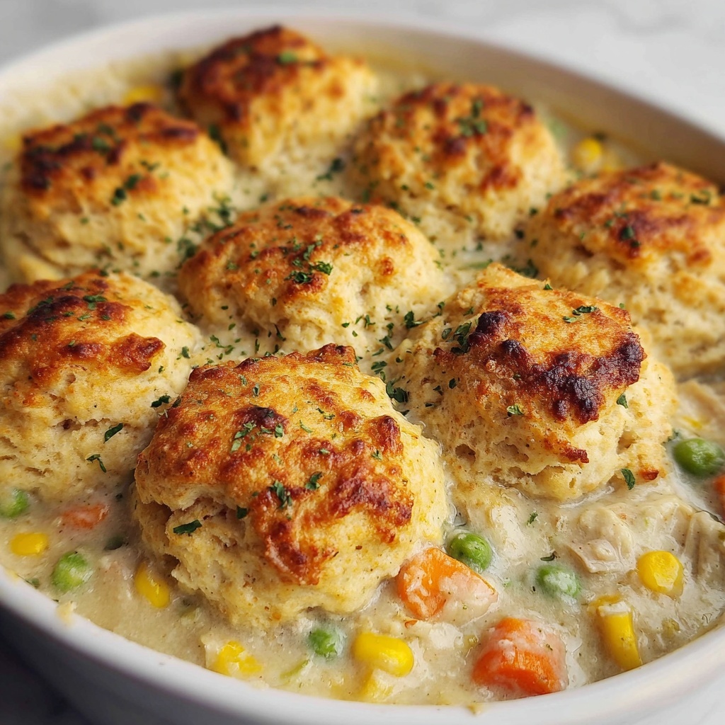 Chicken Cobbler Dinner Casserole Recipe - Recipe Image