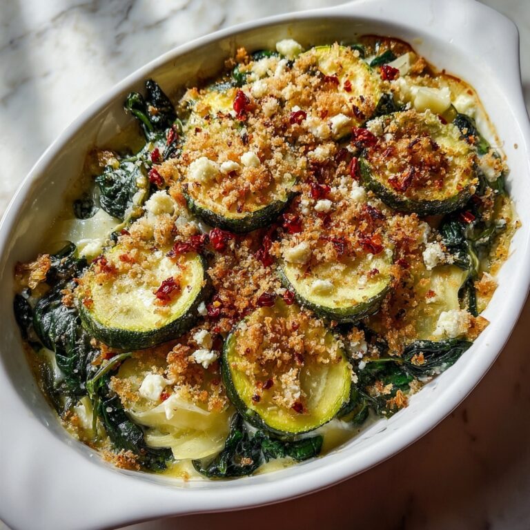 Baked Zucchini Spinach and Feta Casserole Recipe