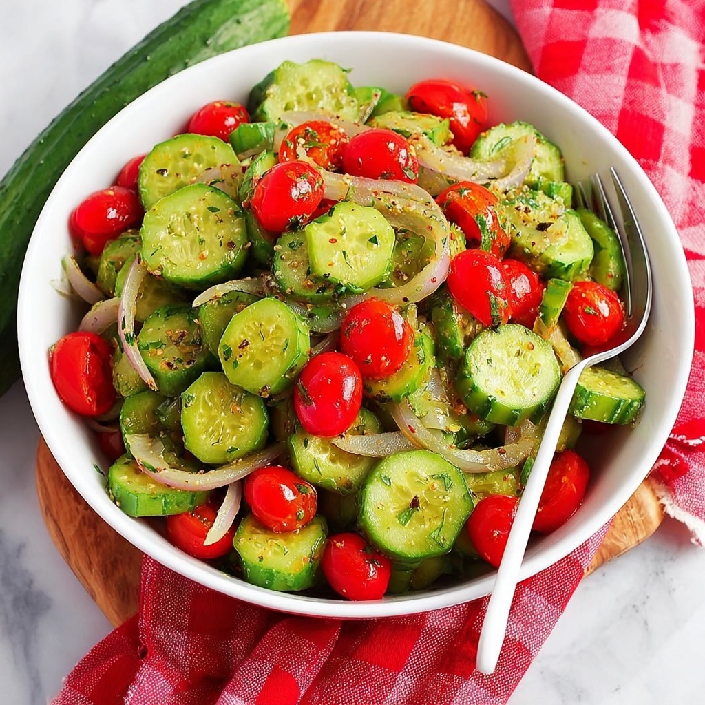 Cucumber Tomato Salad with Balsamic Vinaigrette and Parmesan Recipe - Recipe Image