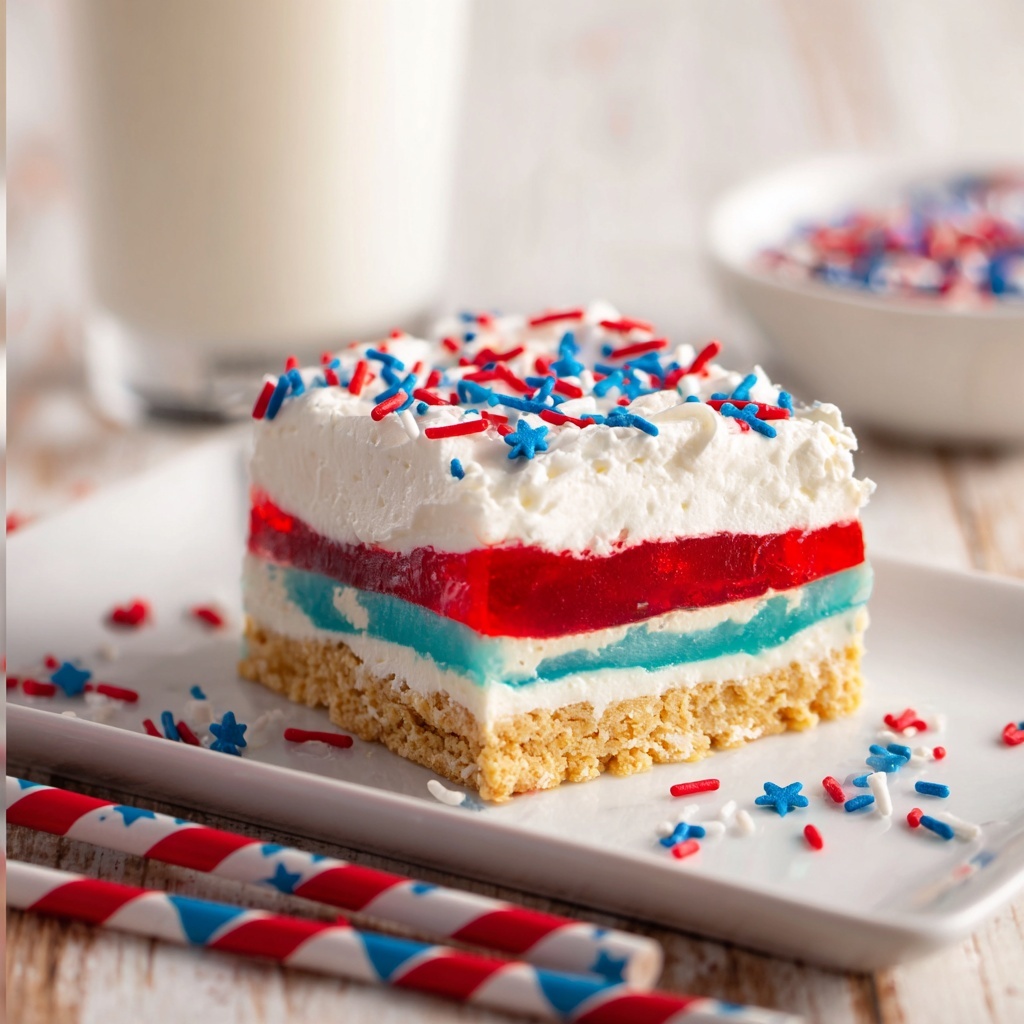 Red, White, and Blue Jello Lush Recipe - Recipe Image