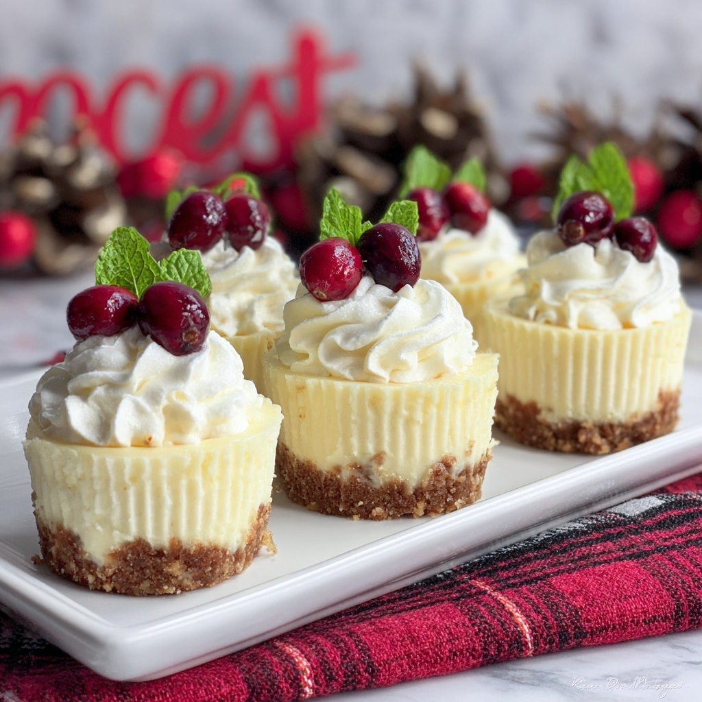 Mini Cranberry White Chocolate Cheesecake Cupcakes Recipe - Recipe Image