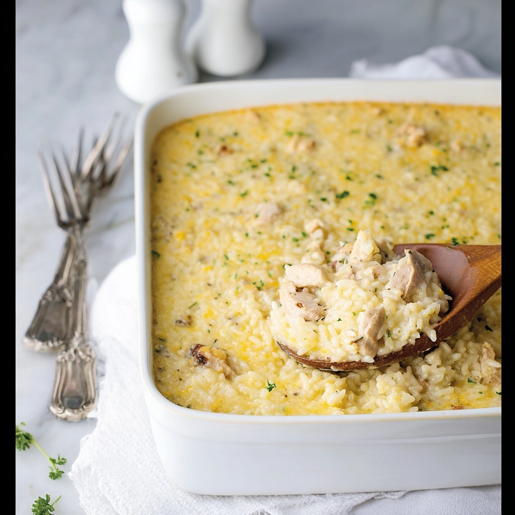 Creamy Chicken and Rice Casserole Recipe - Recipe Image