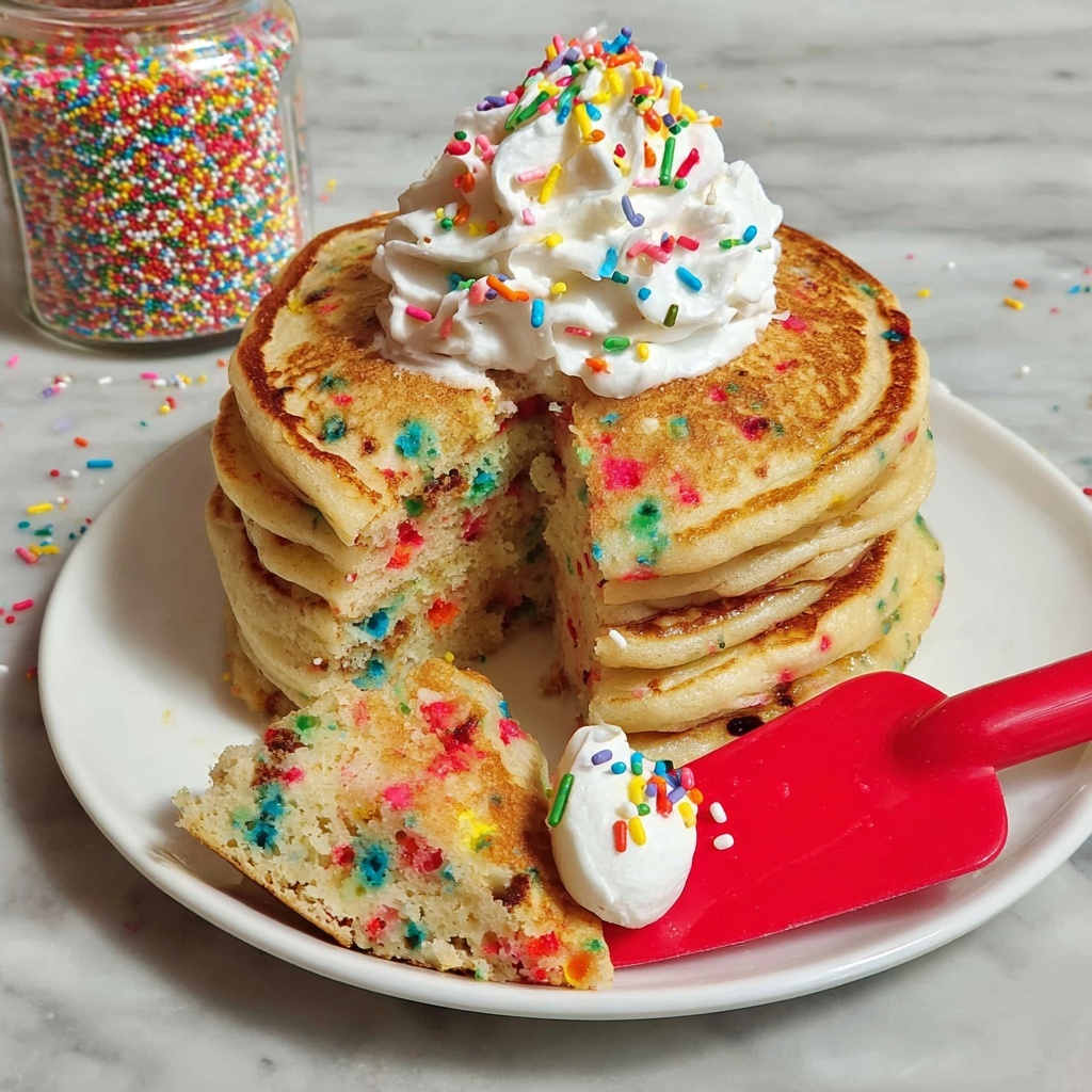 Rainbow Funfetti Pancakes Recipe - Recipe Image