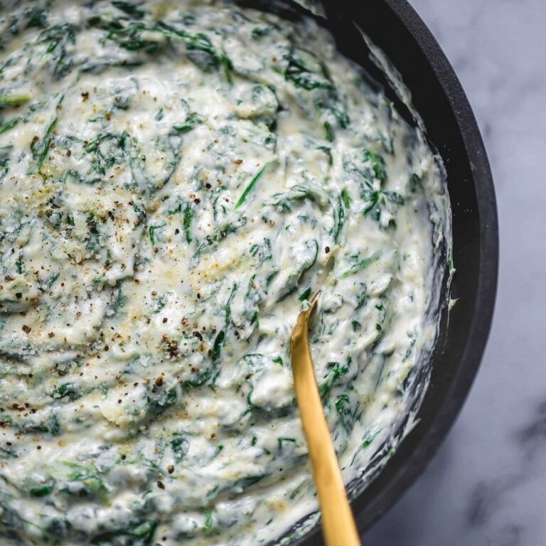 Creamed Spinach with Mozzarella, Provolone, and Parmesan Recipe