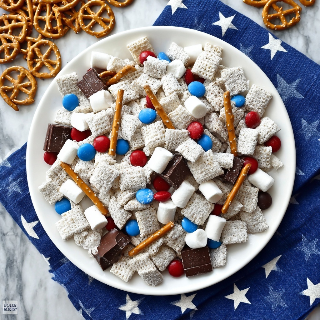 Patriotic S'mores Chex Mix Recipe - Recipe Image