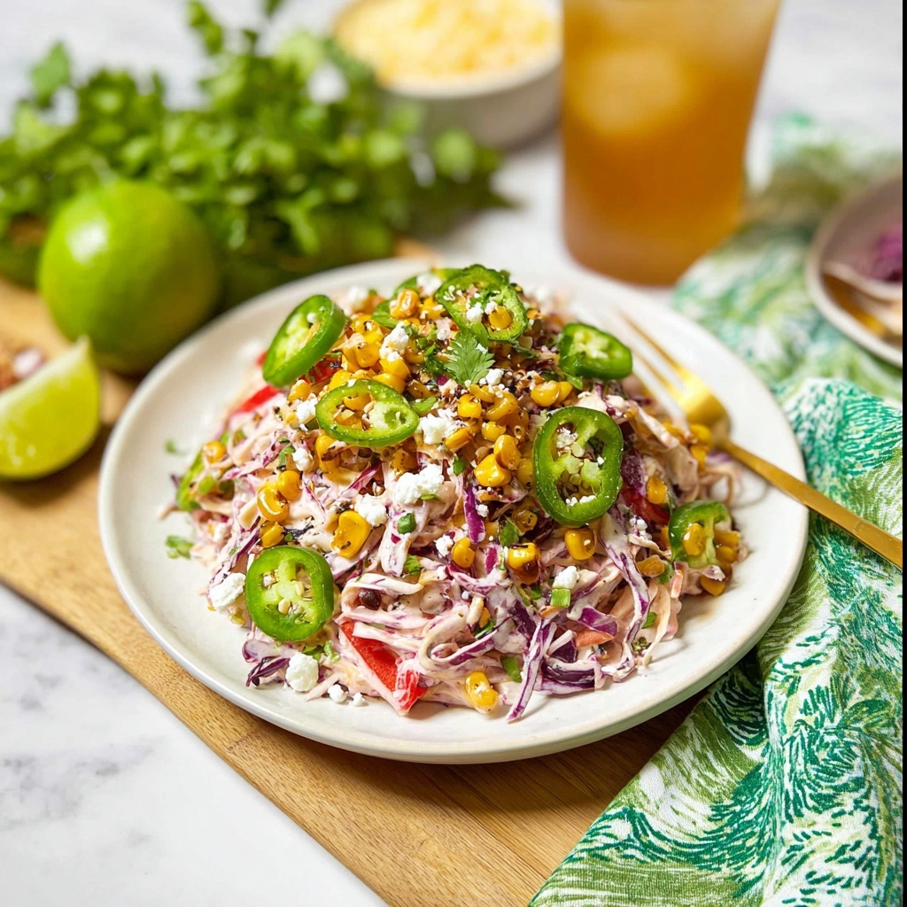Mexican Corn and Cabbage Coleslaw with Feta Recipe - Recipe Image