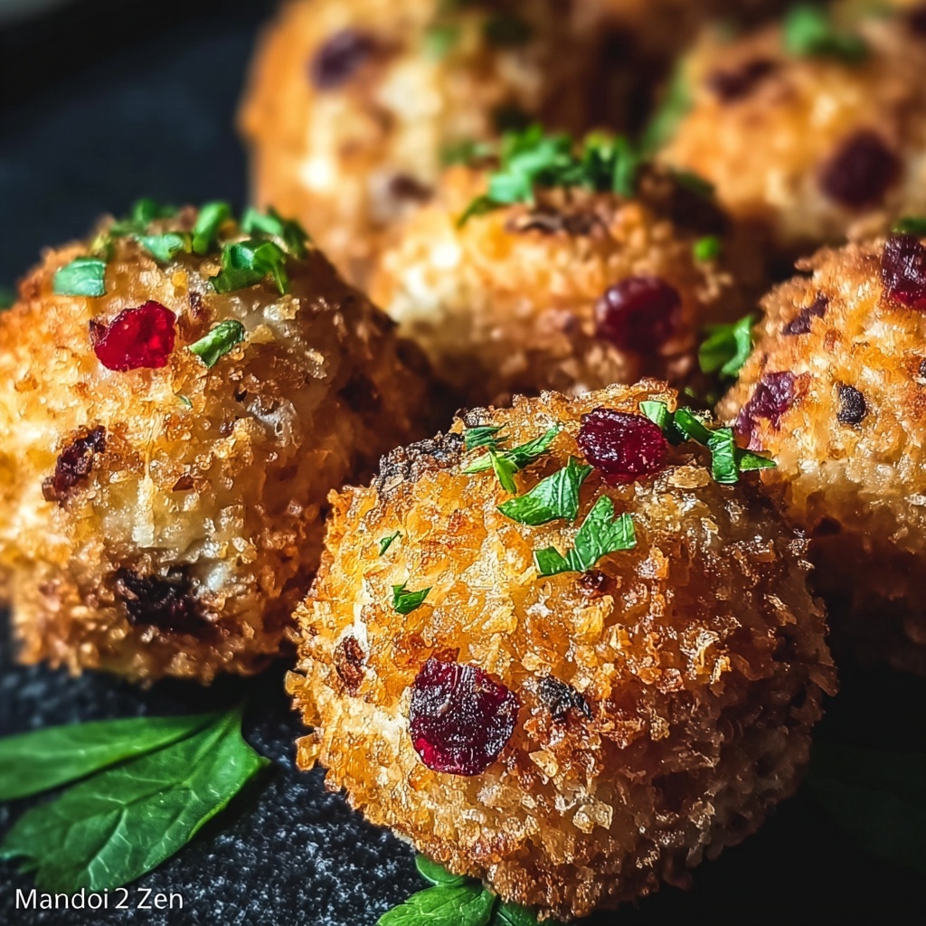 Irresistibly Savory Cranberry Turkey Stuffing Balls Recipe - Recipe Image