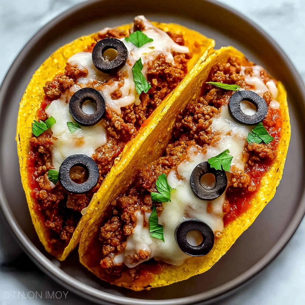 Savory Meat Lovers Pizza Tacos Recipe - Recipe Image