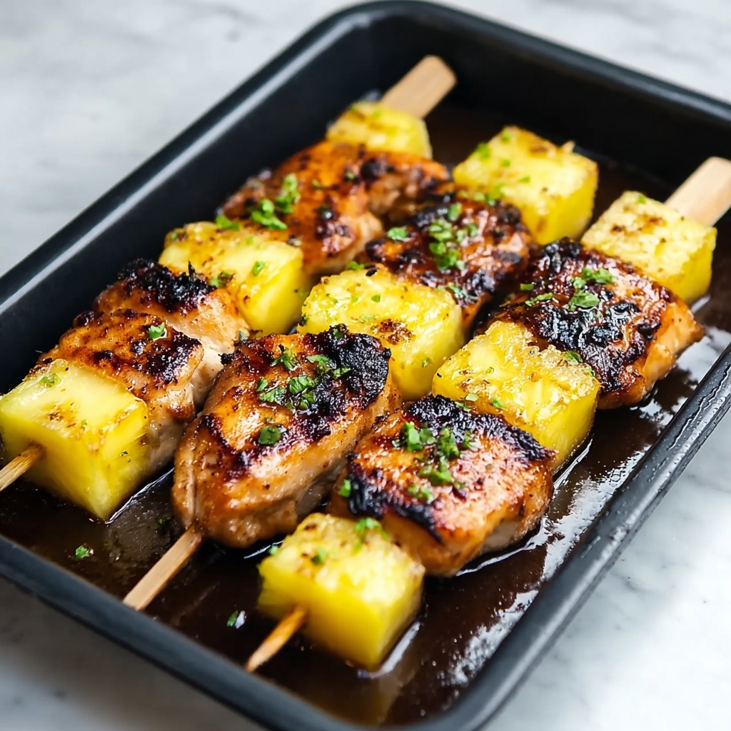 Irresistibly Grilled BBQ Pineapple Chicken Kabobs Recipe - Recipe Image