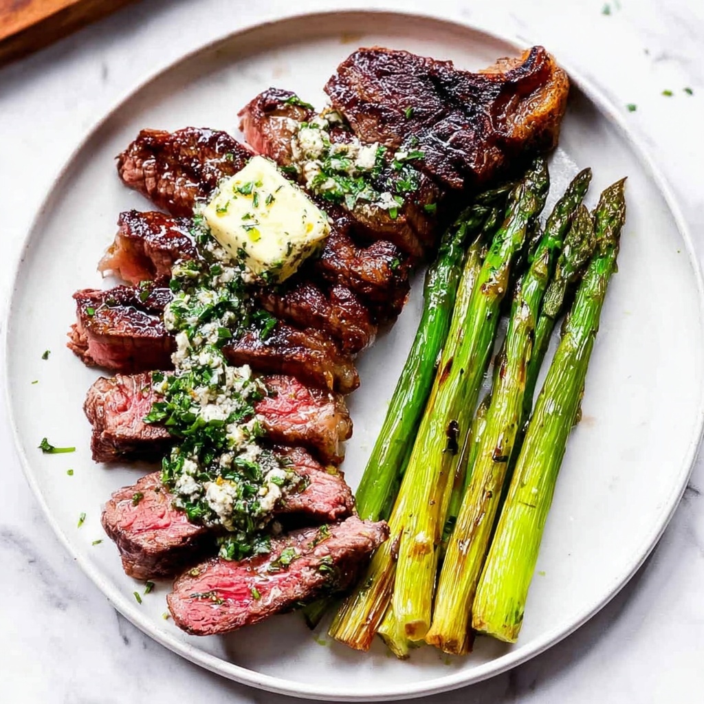 Air Fryer Steak with Garlic Herb Butter Recipe - Recipe Image