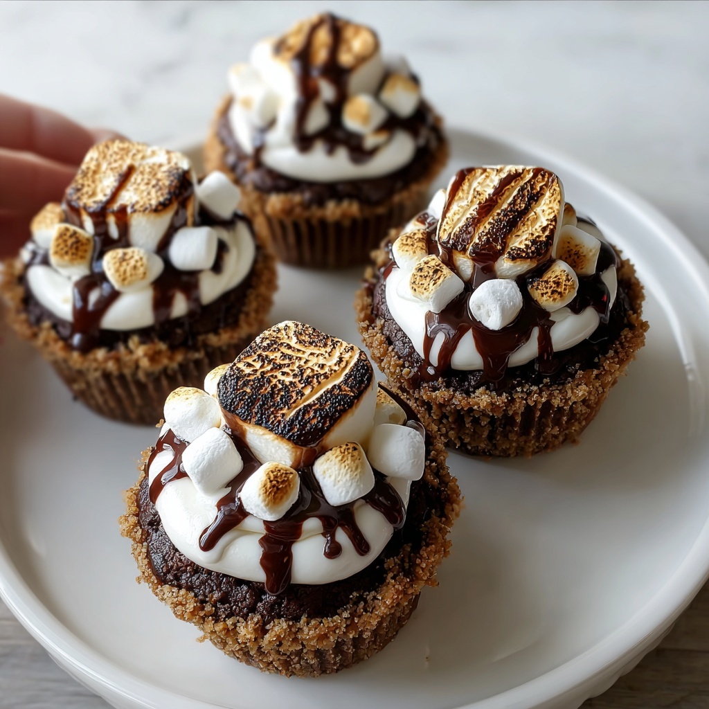 Gooey Chocolate S'mores Cupcakes Recipe - Recipe Image
