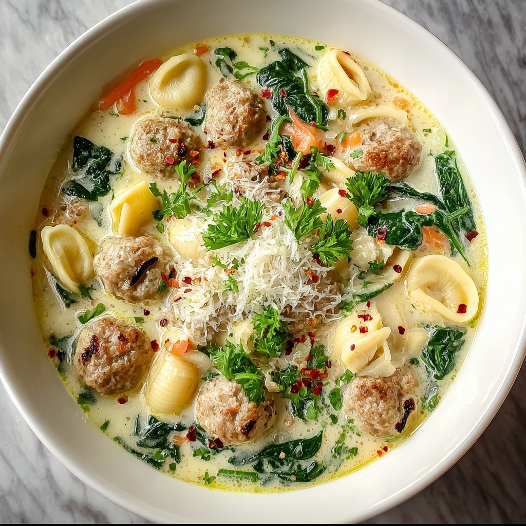 Creamy Parmesan Pasta Soup with Italian Sausage Recipe - Recipe Image