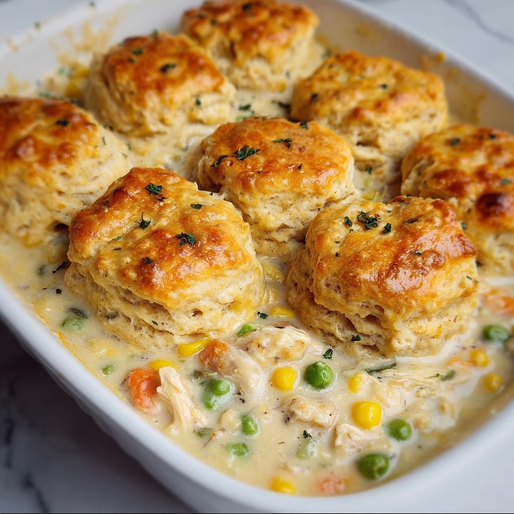 Chicken Cobbler Dinner Casserole Recipe - Recipe Image