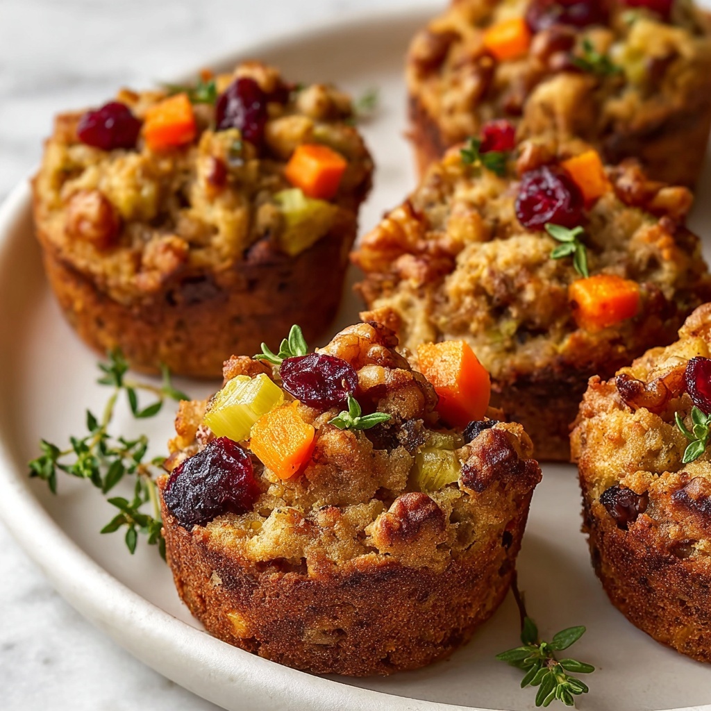 Individual Vegan Thanksgiving Stuffing Muffins Recipe - Recipe Image