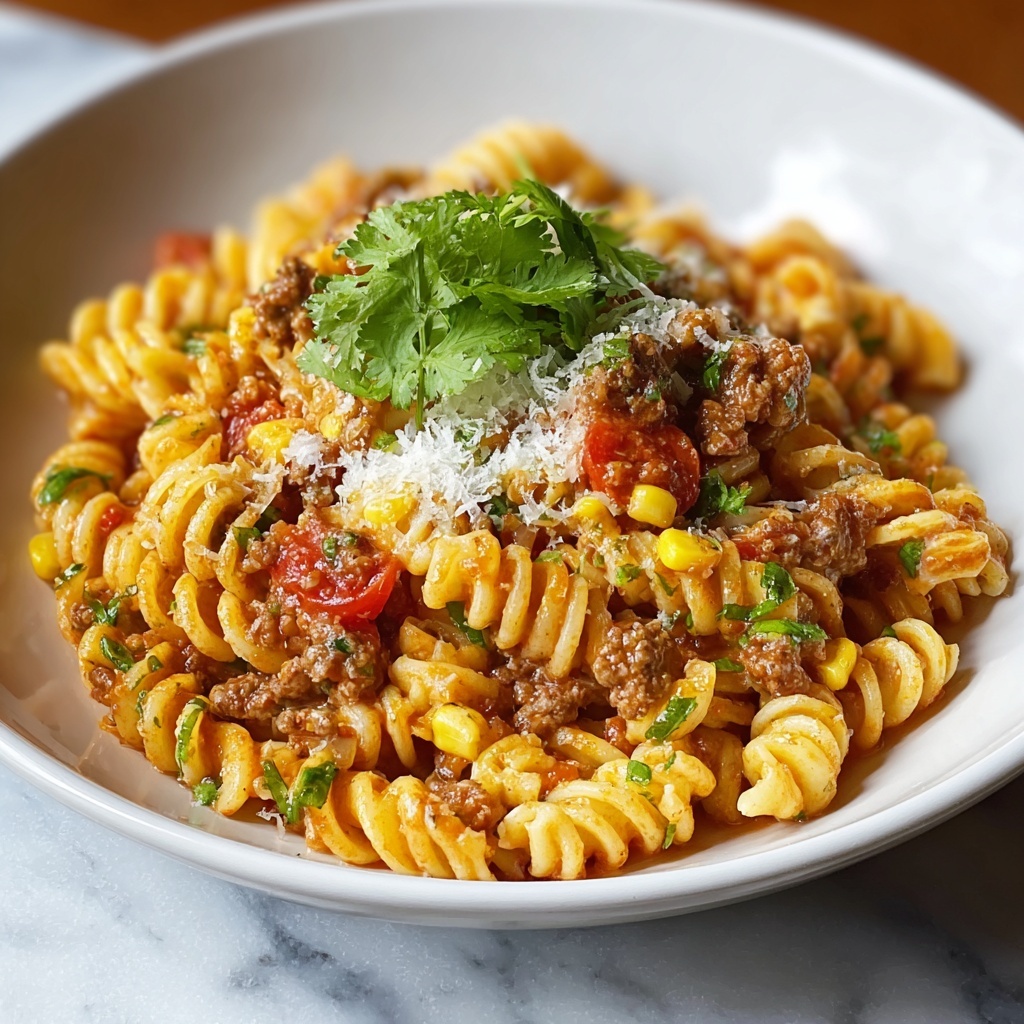 Cheesy Taco Pasta Recipe - Recipe Image