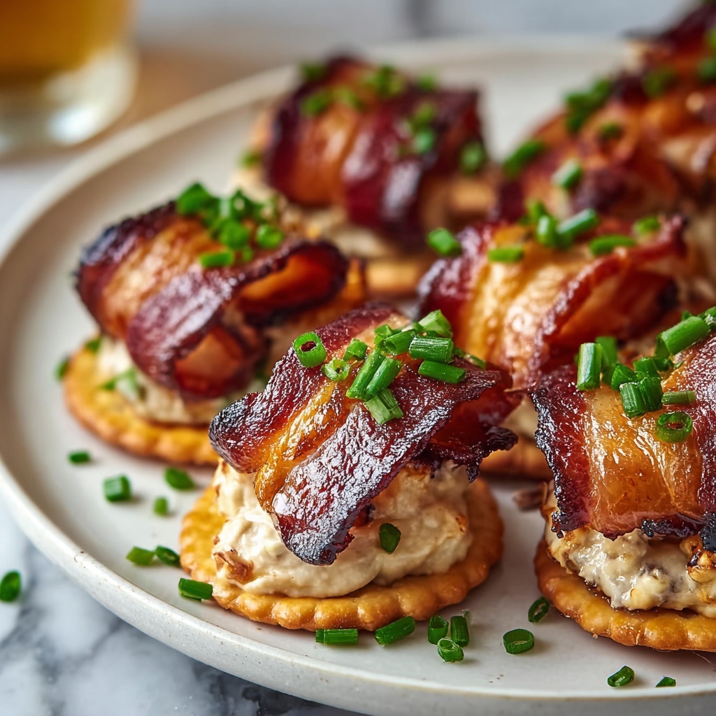 Savory Crispy Bacon-Wrapped Crackers with Smoky Cheese Spread Recipe - Recipe Image