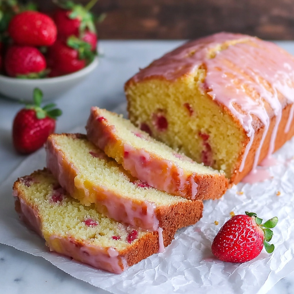 Strawberry Pound Cake with Strawberry Glaze Recipe - Recipe Image