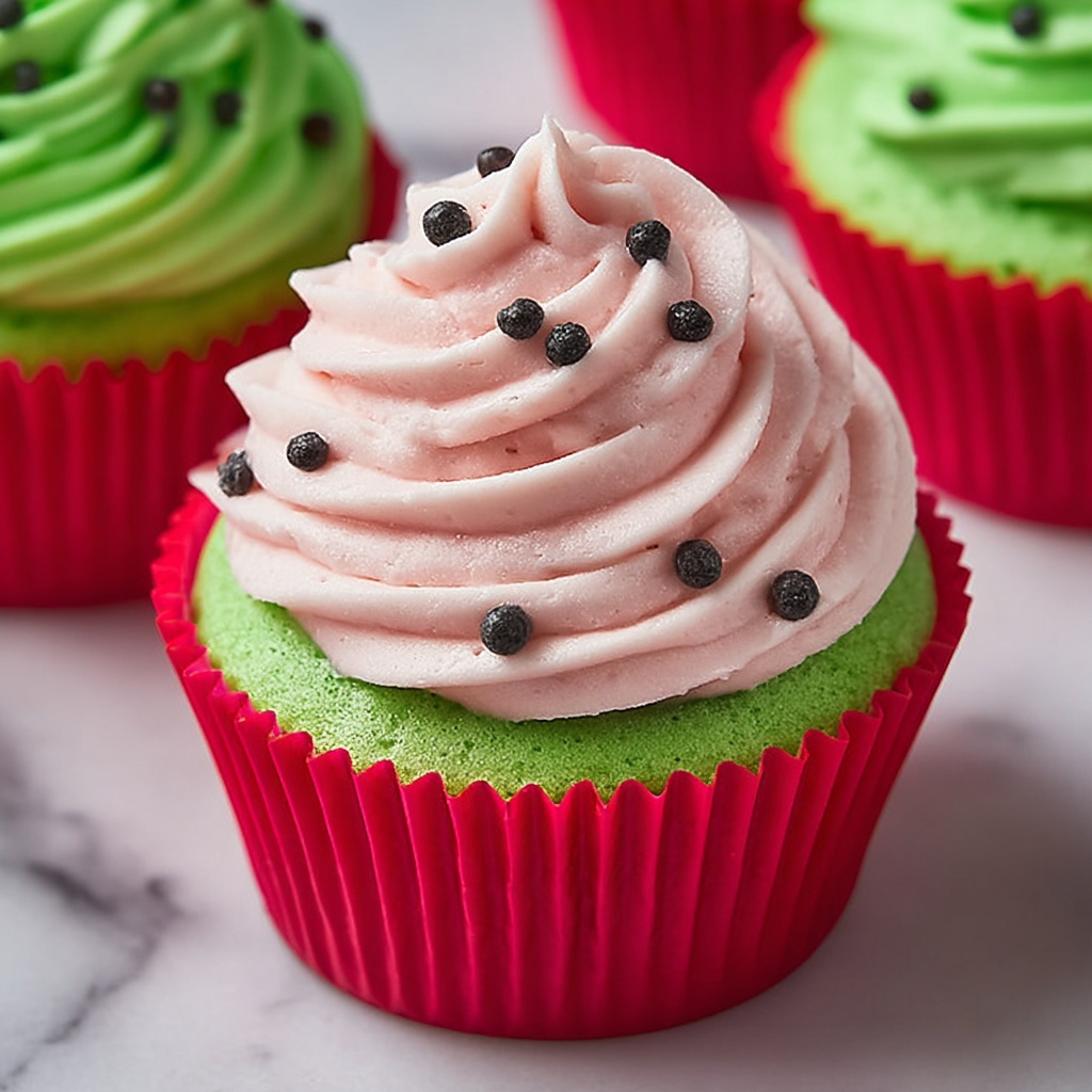Watermelon Cupcakes Recipe - Recipe Image