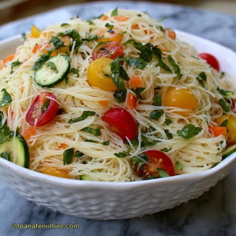 Angel Hair Pasta Salad with Cherry Tomatoes, Black Olives, and Parmesan Recipe