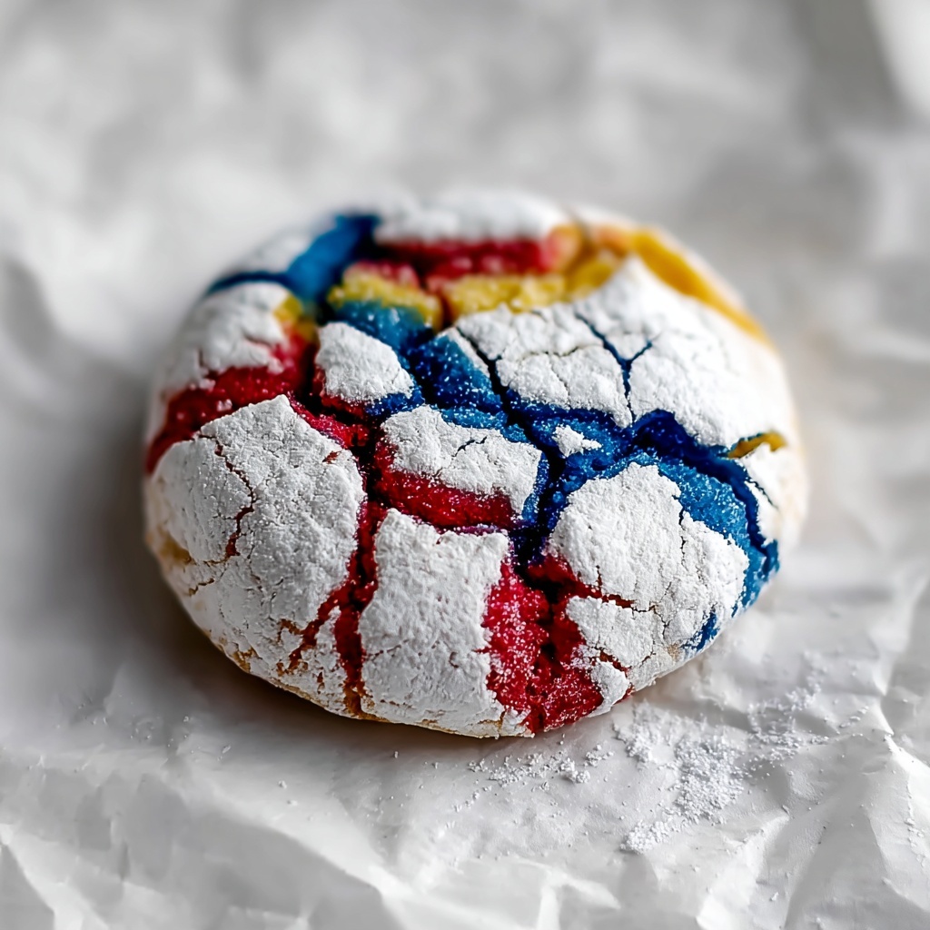 4th of July Crinkle Cookies Recipe - Recipe Image