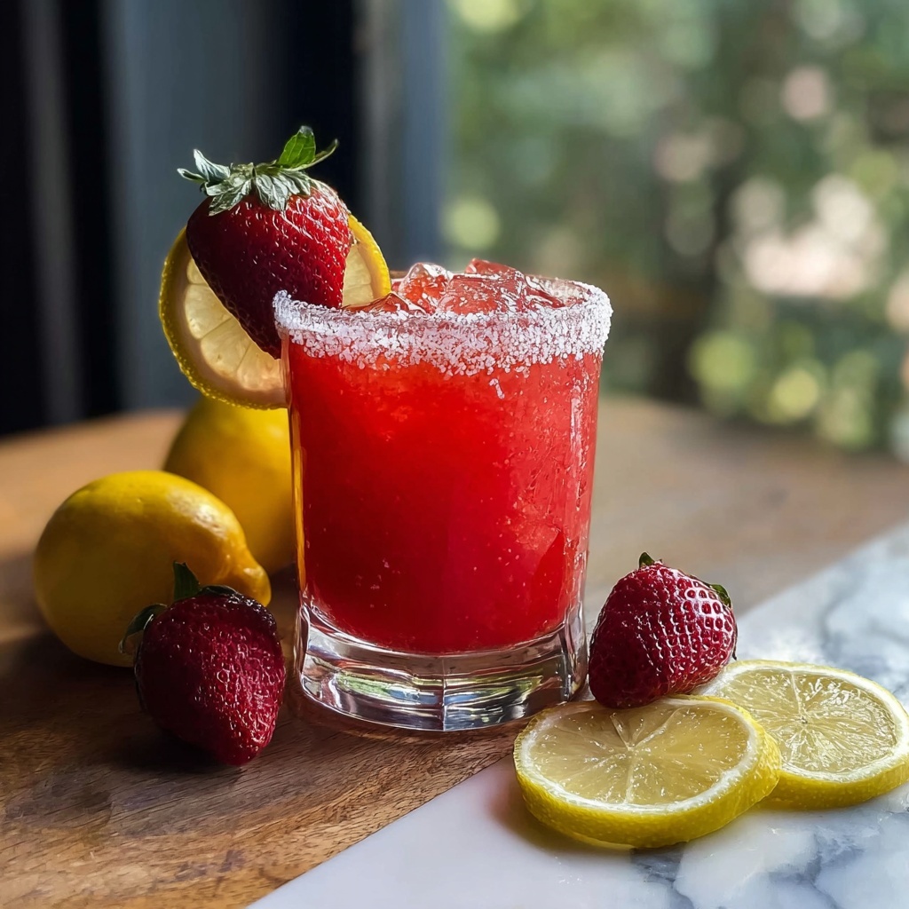 Strawberry Lemonade Mocktail Margarita Recipe - Recipe Image