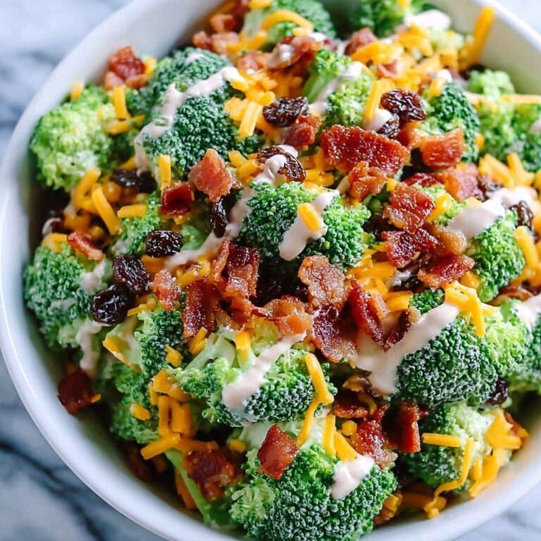 Broccoli Turkey Bacon Salad with Raisins and Cheddar Cheese Recipe
