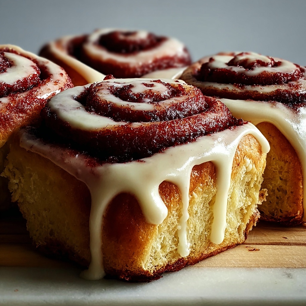 Red Velvet Cinnamon Rolls with Cream Cheese Frosting Recipe - Recipe Image